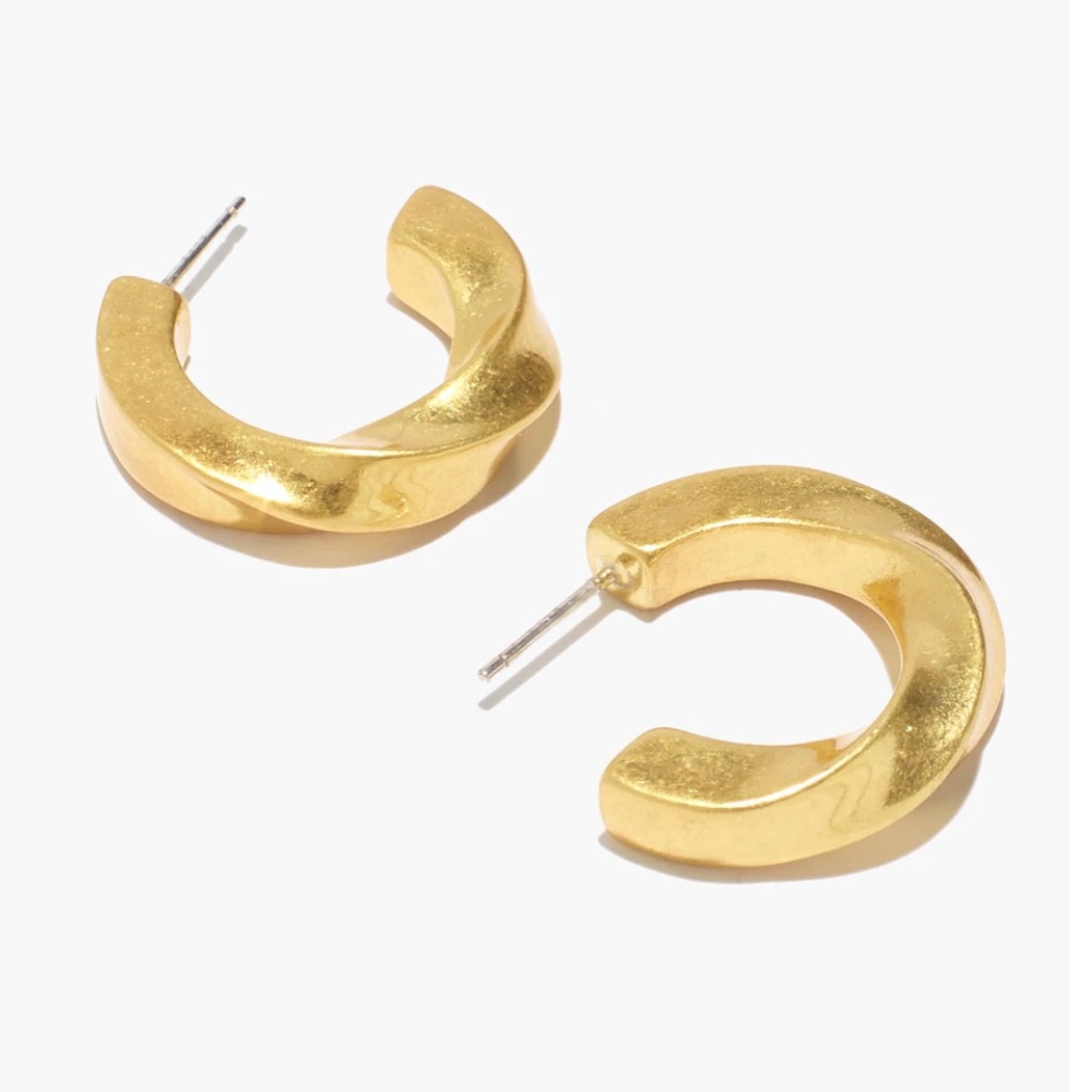 Madewell archway chunky twisted hoop earrings gold